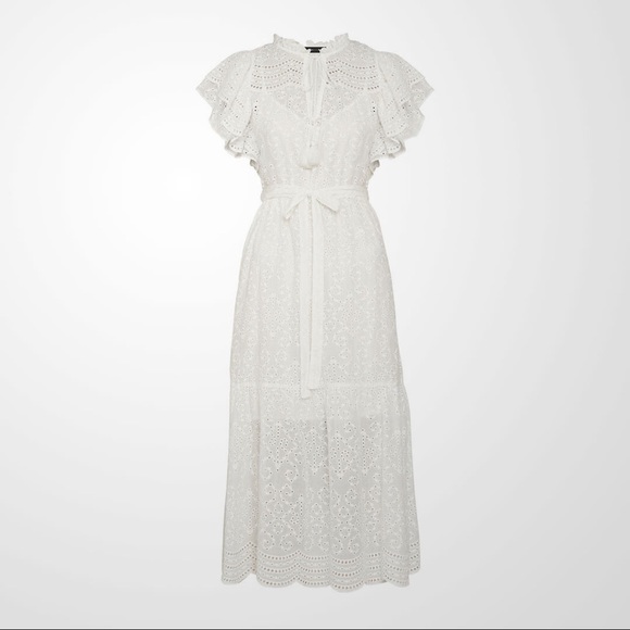 BCBGMaxAzria Eylete Ruffle MiniDress-Off White New - Picture 6 of 11